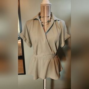 Green Sage Blouse Crossover
